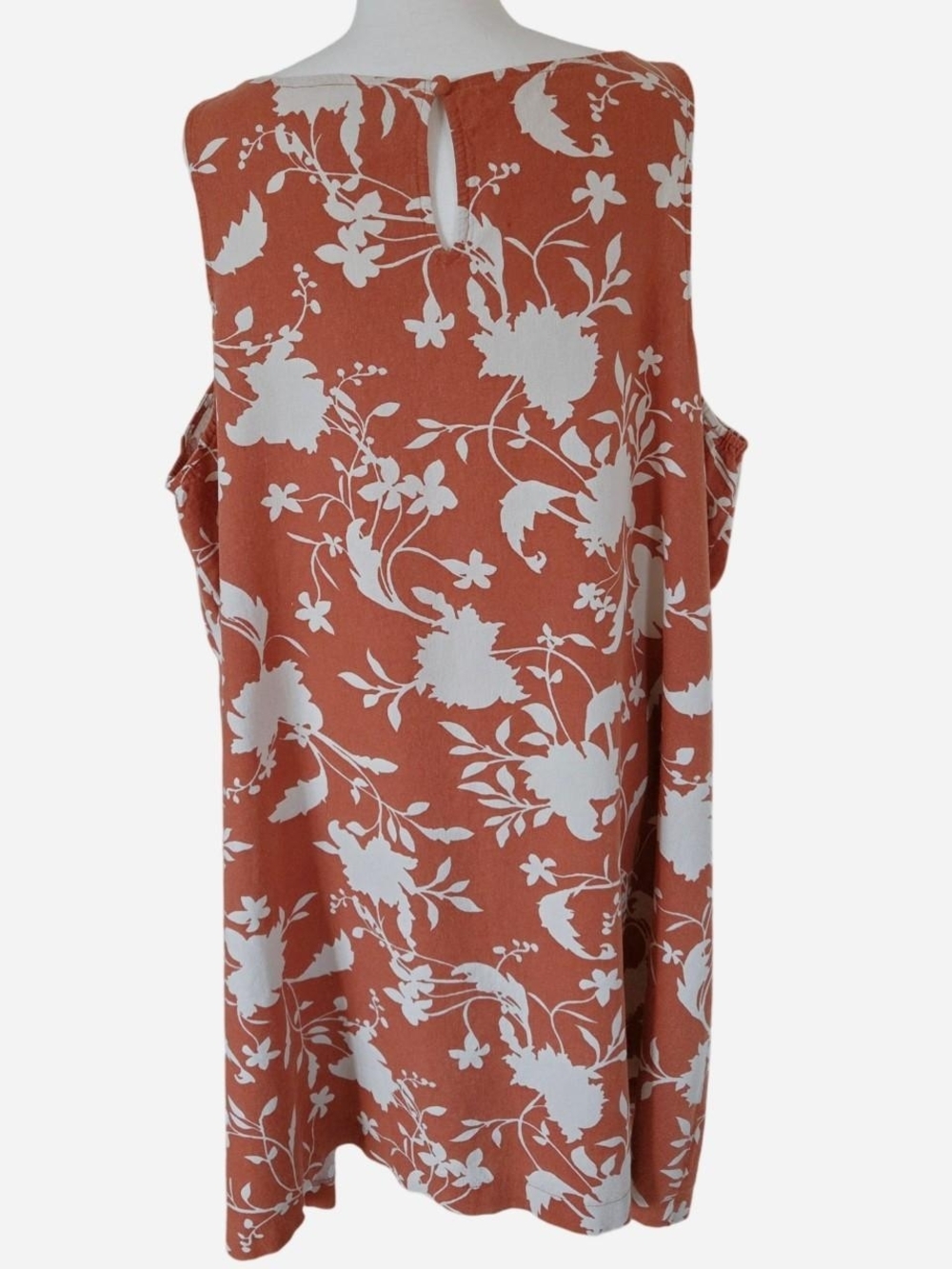 Ava & Viv boho floral midi shift dress linen blend orange Size: 2XL - Picture 5 of 8